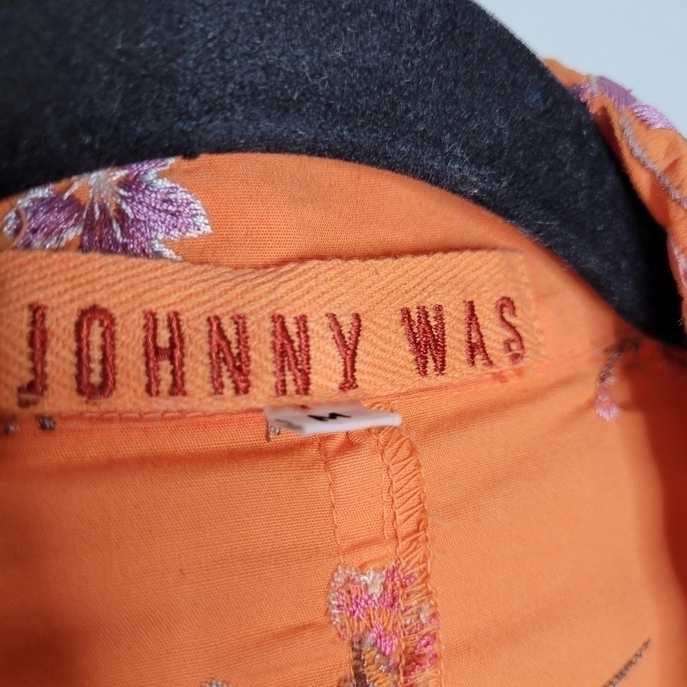Johnny Was Orange Floral Embroidered Deconstructed Blazer - Picture 13 of 16